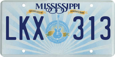 MS license plate LKX313