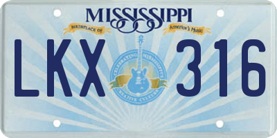 MS license plate LKX316