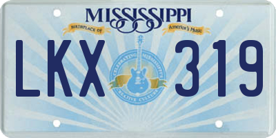MS license plate LKX319