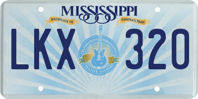 MS license plate LKX320