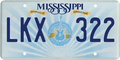 MS license plate LKX322