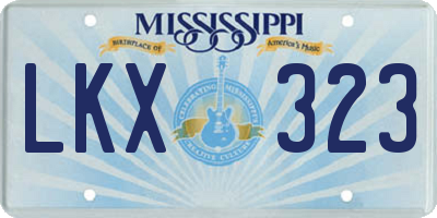 MS license plate LKX323
