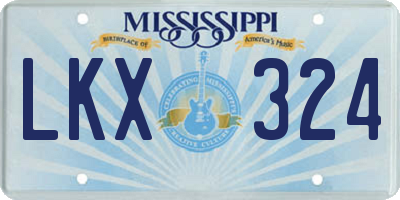 MS license plate LKX324
