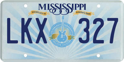 MS license plate LKX327