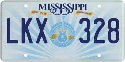 MS license plate LKX328