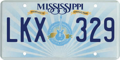 MS license plate LKX329
