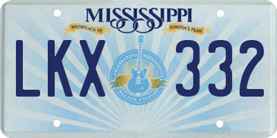 MS license plate LKX332