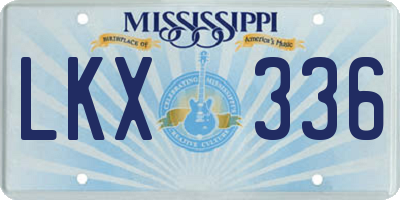 MS license plate LKX336