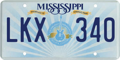 MS license plate LKX340