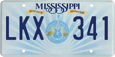 MS license plate LKX341