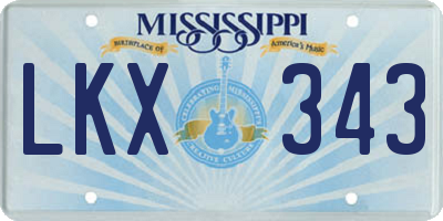 MS license plate LKX343