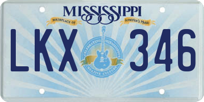 MS license plate LKX346