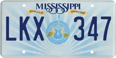 MS license plate LKX347
