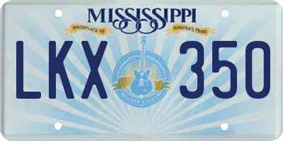 MS license plate LKX350