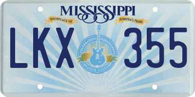 MS license plate LKX355