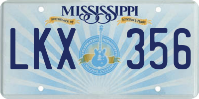 MS license plate LKX356
