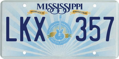 MS license plate LKX357