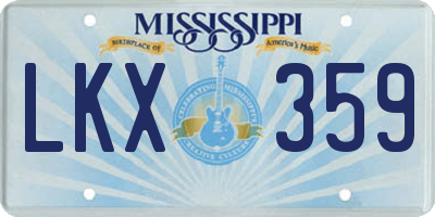 MS license plate LKX359