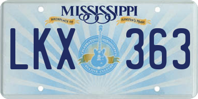 MS license plate LKX363