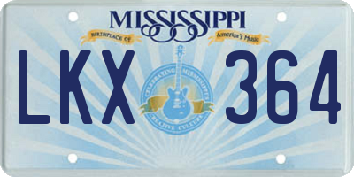 MS license plate LKX364