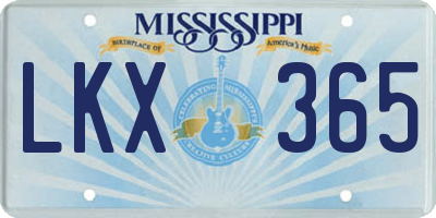 MS license plate LKX365