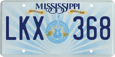 MS license plate LKX368
