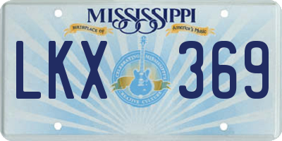 MS license plate LKX369