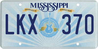 MS license plate LKX370