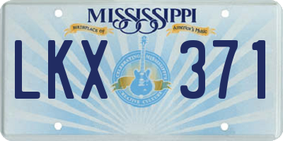 MS license plate LKX371