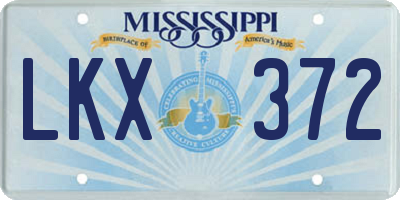 MS license plate LKX372