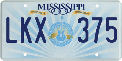 MS license plate LKX375