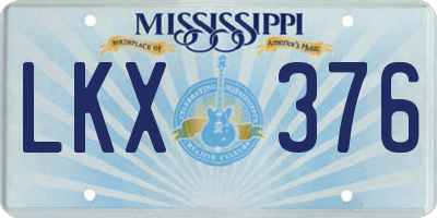 MS license plate LKX376