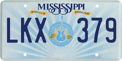 MS license plate LKX379