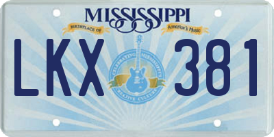 MS license plate LKX381