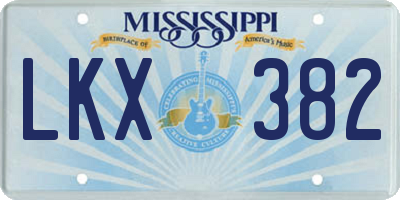 MS license plate LKX382
