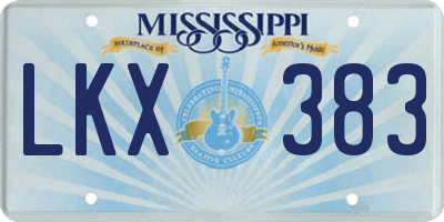 MS license plate LKX383
