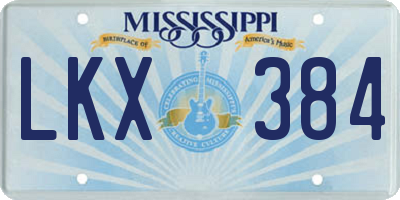 MS license plate LKX384