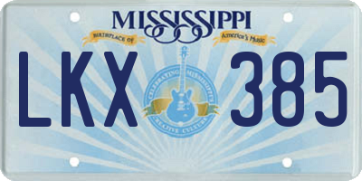 MS license plate LKX385