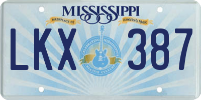 MS license plate LKX387