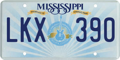 MS license plate LKX390