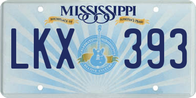 MS license plate LKX393