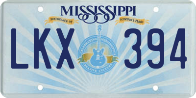 MS license plate LKX394