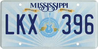 MS license plate LKX396
