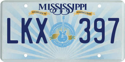 MS license plate LKX397