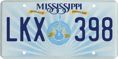 MS license plate LKX398
