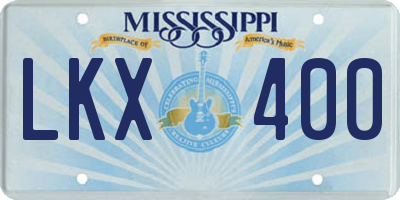 MS license plate LKX400