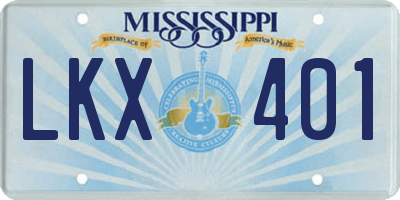 MS license plate LKX401