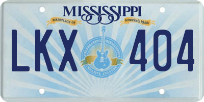 MS license plate LKX404