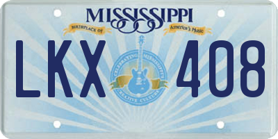 MS license plate LKX408