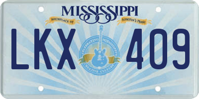MS license plate LKX409
